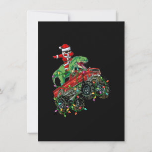 Invitación Monstruo de Dabbing Santa T Rex Navidades Monste