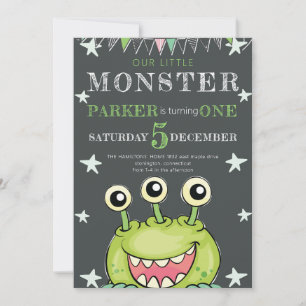 Invitación Monstruo de Fiesta de cumpleaños para niños
