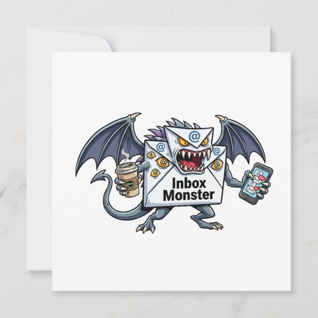 Invitación Monstruo de la Bandeja de Entrada Sobrecarga de Co (Anverso)