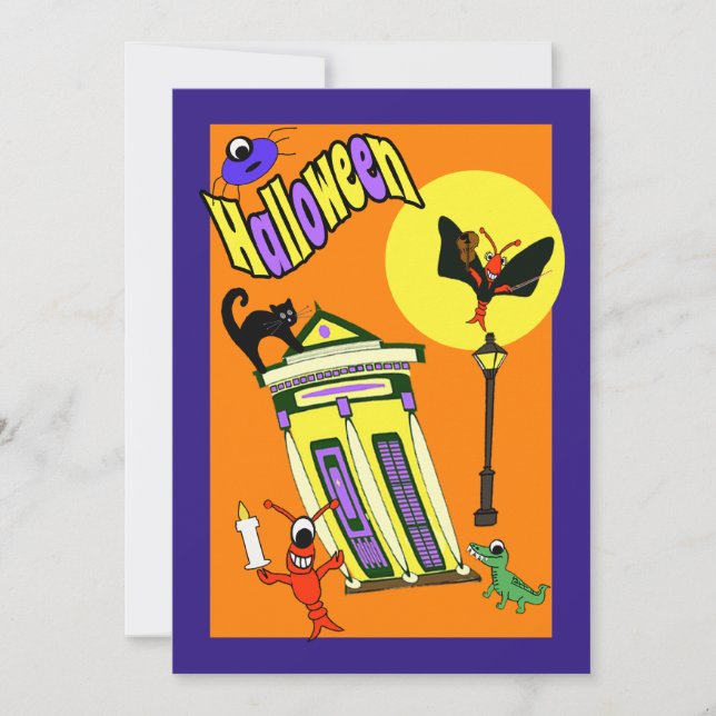 Invitación Monstruo de Swamp Halloween (Anverso)