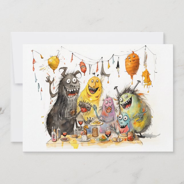 Invitación ¡Monstruo! Halloween Party (Anverso)