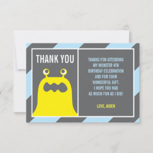 Invitación Monstruo lindo gracias chico