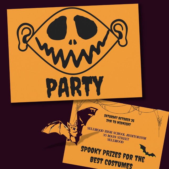 Invitación Monstruo Naranja caprichoso frente a la fiesta de  (Subido por el creador)