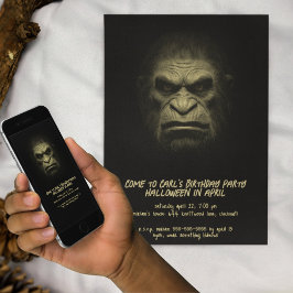 Invitación Monstruo Simio de Sombra Oscura Fiesta de Cumpleañ