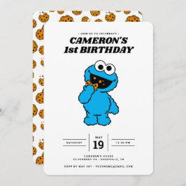 Invitación Monstruo simple de la cookie 1er cumpleaños
