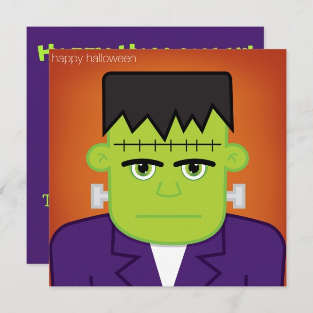 Invitación Monstruo verde (Anverso / Reverso)
