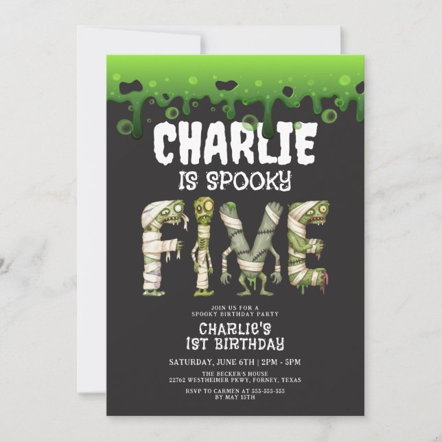 Invitación Monstruos de Halloween hablaban de la táctica del  (Anverso)