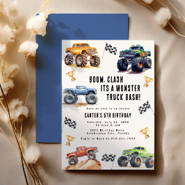 Invitación Monstruos modernos para niños fiesta de cumpleaños