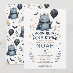 Invitación Monstruosamente divertido cumpleaños monstruo 5