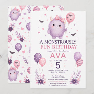 Invitación Monstruosamente divertido cumpleaños monstruo 5
