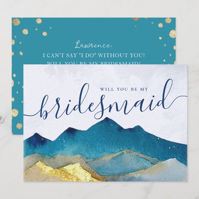 Invitación Montaña Dorada Serás Mi Propuesta De La Mujer (Anverso / Reverso)