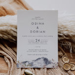 Invitación Montaña Floral Simple Todo En Un Boda<br><div class="desc">Esta sencilla montaña floral, todo en una sola invitación, es perfecta para un boda al aire libre. El moderno diseño minimalista cuenta con una montaña acuática azul marino con flores silvestres de otoño rosadas. Guarde el papel incluyendo los detalles en la parte posterior de la invitación a la boda en...</div>