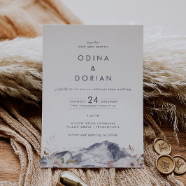 Invitación Montaña Floral Simple Todo En Un Boda