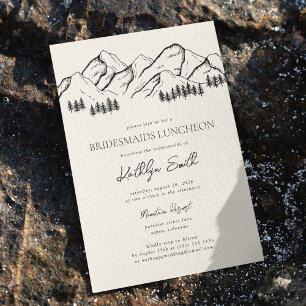 Invitación Montaña Pine Tree al aire libre Bridesmaids Lunche
