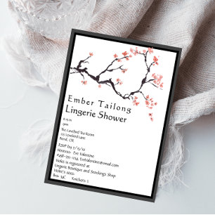 Invitación Montaña Sakura   Ducha Casual de Lingerie Border