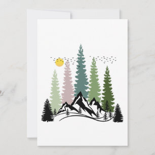 INVITACIÓN MONTAÑA Y ÁRBOLES NATURALEZA TRANQUILA