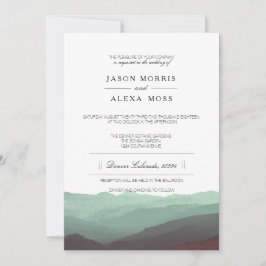 Invitación Montañas acuarelas | Boda elegante