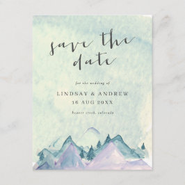 Invitación Montañas acuarelas Boda Guardar la fecha