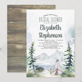 Invitación Montañas Adventure Boho Rustic Bridal Shower