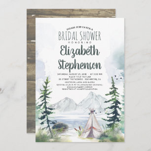 Invitación Montañas Adventure Boho Rustic Bridal Shower