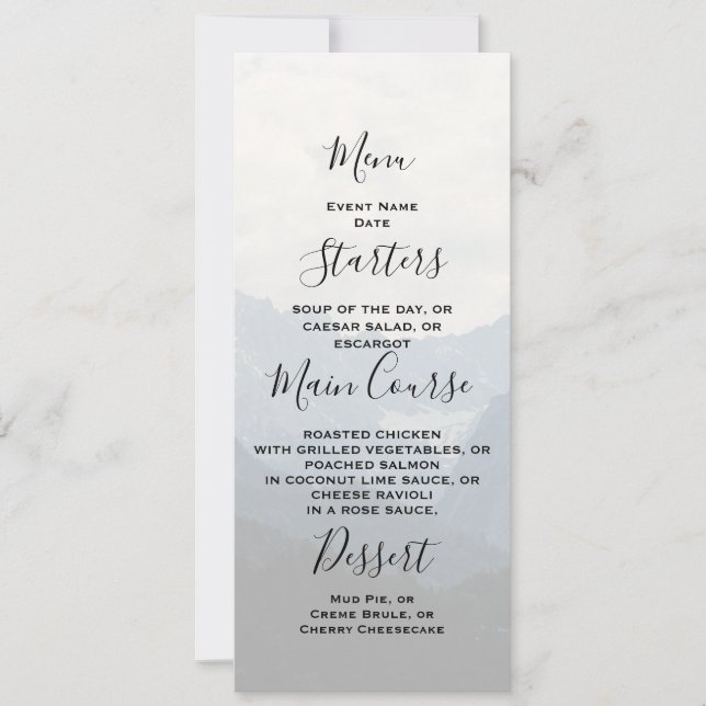 Invitación Montañas Alpinas Boda de fotografía de la naturale (Anverso)