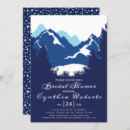 Invitación Montañas azules y coníferas boda ducha de novia