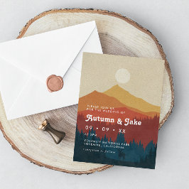 Invitación Montañas Boho y Boda Retro de los Bosques de los a