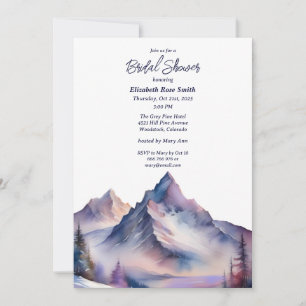 Invitación Montañas cubiertas de nieve paisaje ducha de novia