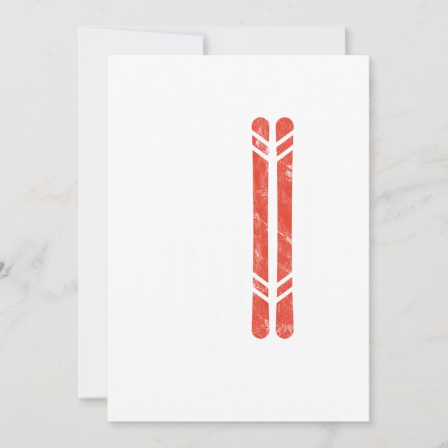 Invitación Montañas de deportes de invierno para esquiar en e (Anverso)