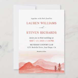Invitación Montañas del desierto rosado rosado personalizado
