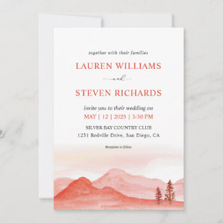 Invitación Montañas del desierto rosado rosado personalizado