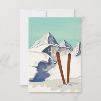 Invitación Montañas esquiando