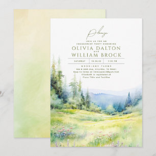 Invitación Montañas Fiesta de compromiso de la naturaleza de 
