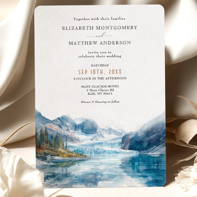 Invitación Montañas Glacier Montana Boda (Subido por el creador)