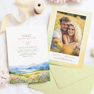 Invitación Montañas Heidi Flores Silvestres Elegante Foto De 