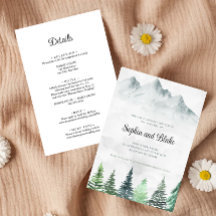 Montañas rusas y Boda de acuarela forestal