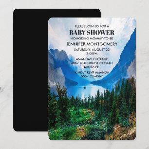 Invitación Montañas rusticas Naturaleza escénica Baby Shower
