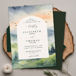 Invitación Montañas Sunrise Dream Boho Frame Boda