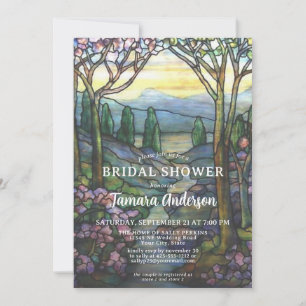 Invitación Montañas Tiffany de vidrio y ducha de novia Stream
