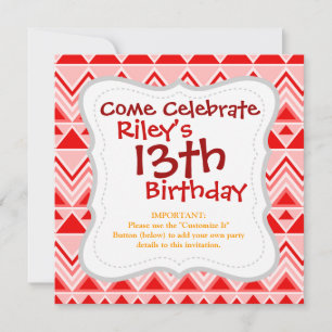 Invitación Montañas Tribales Aztec Andes Triángulos Chevron R