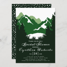 Invitación Montañas verdes y coníferas boda ducha de novia