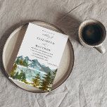 Invitación Montañas y árboles Boda Rústico<br><div class="desc">Haga que sus huéspedes se sientan entusiasmados por su boda con sus invitaciones a la boda rústica de la naturaleza en las montañas,  el lago y los árboles.</div>