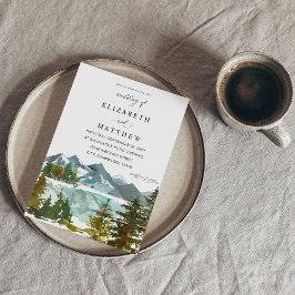 Invitación Montañas y árboles Boda Rústico