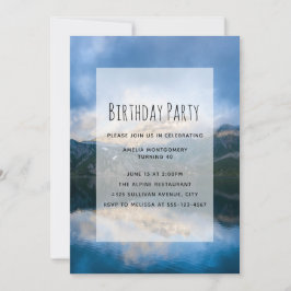 Invitación Montañas y el lago Scenic Nature Cumpleaños