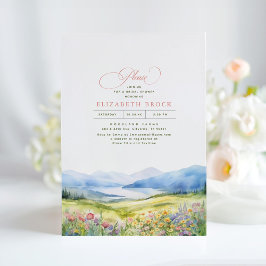 Invitación Montañas y flores silvestres elegante ducha de nov