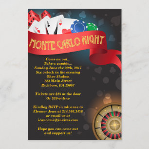 Invitación MONTE CARLO CASINO NIGHT Fund Recaudando una invit