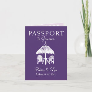 Invitación Montego Bay Jamaica Passport de viaje de cumpleaño