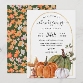 Invitación Montón de calabazas de oro Arco de Acción de Graci