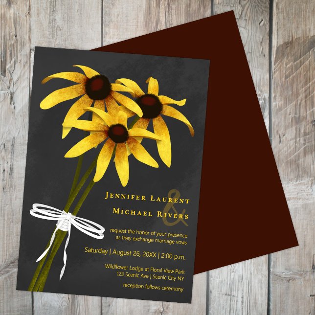 Invitación montón de pizarra de flores silvestres Black Eyed  (Subido por el creador)