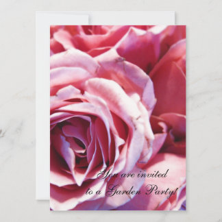 Invitación Montón de rosas rosadas brillantes